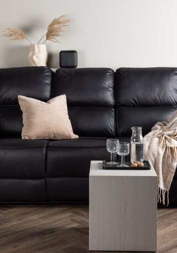 VENTURE DESIGN Saranda hvilestol 3 pers. sofa - svart mikrofiber