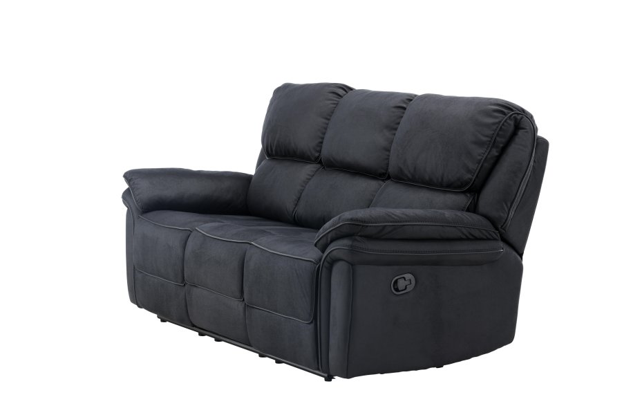 VENTURE DESIGN Saranda hvilestol 3 pers. sofa - svart mikrofiber