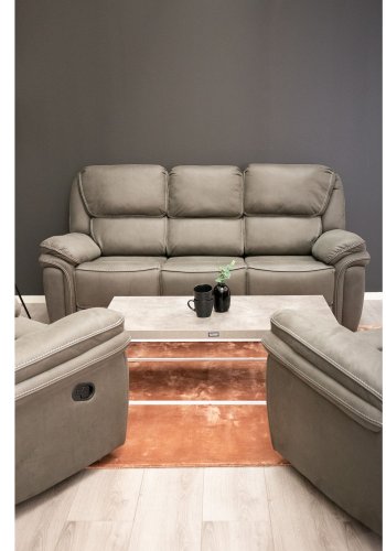 VENTURE DESIGN Saranda 3-manns sofa med hvilestol - grtt stoff