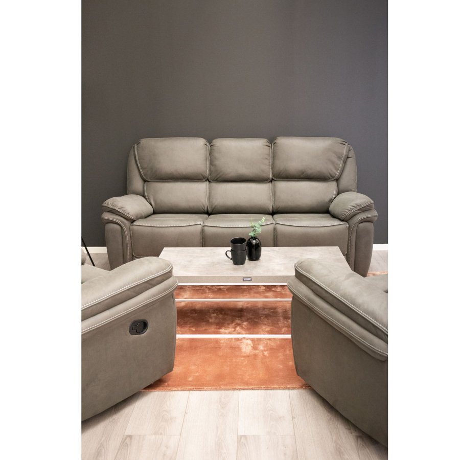 VENTURE DESIGN Saranda 3-manns sofa med hvilestol - grtt stoff
