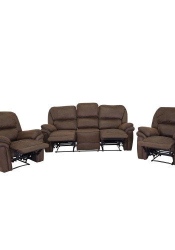 VENTURE DESIGN Saranda 3-manns sofa med hvilestol - brunt stoff