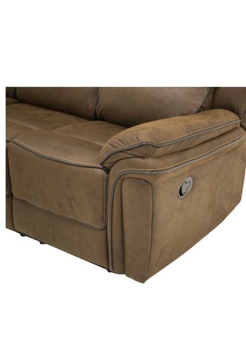 VENTURE DESIGN Saranda 3-manns sofa med hvilestol - brunt stoff