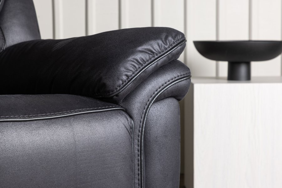 VENTURE DESIGN Saranda hvilestol, m. armlen - svart mikrofiber og plast