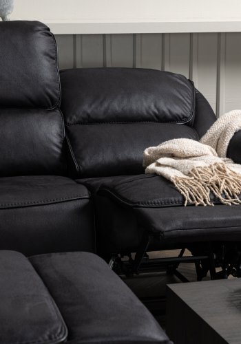VENTURE DESIGN Saranda hvilestol hjrnesofa - svart mikrofiber