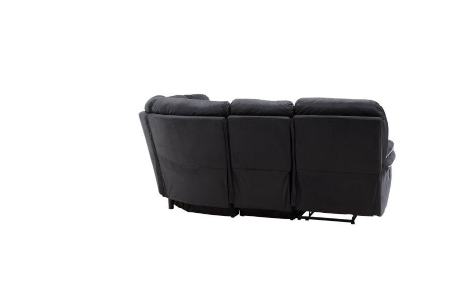 VENTURE DESIGN Saranda hvilestol hjrnesofa - svart mikrofiber