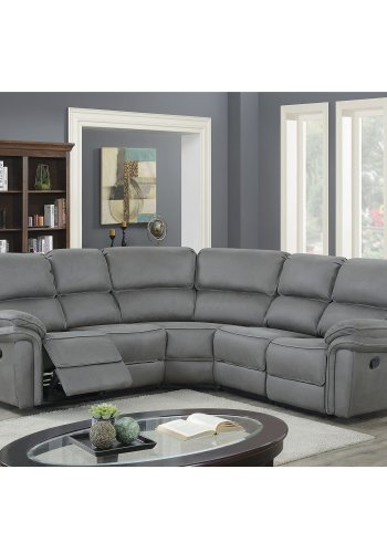 VENTURE DESIGN Saranda hjrnesofa, med hvilestol - grtt stoff