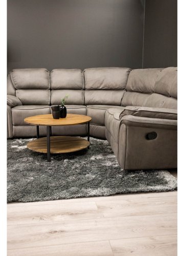 VENTURE DESIGN Saranda hjrnesofa, med hvilestol - grtt stoff