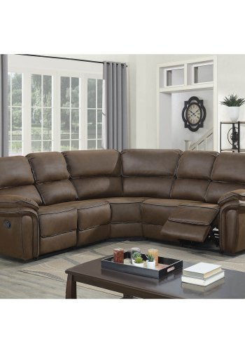 VENTURE DESIGN Saranda hjrnesofa, med hvilestol - brunt stoff