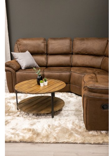 VENTURE DESIGN Saranda hjrnesofa, med hvilestol - brunt stoff