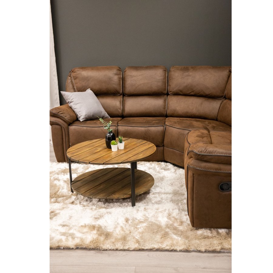 VENTURE DESIGN Saranda hjrnesofa, med hvilestol - brunt stoff