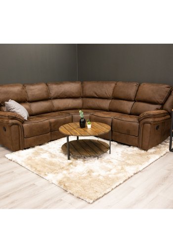 VENTURE DESIGN Saranda hjrnesofa, med hvilestol - brunt stoff