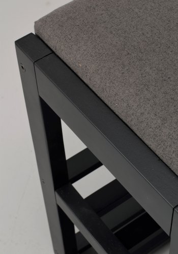 ROWICO Confetti bnk med skohylder - mrkegr stof og sort eg (80x30)