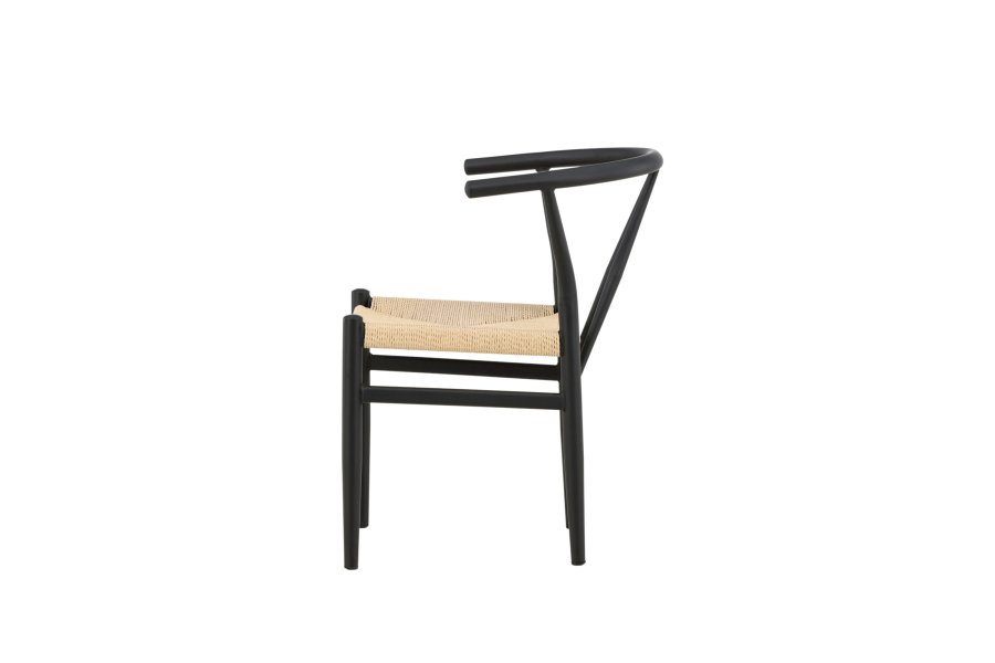 VENTURE DESIGN Alfons spisebordstol, m. armlener - beige rotting og sort stl