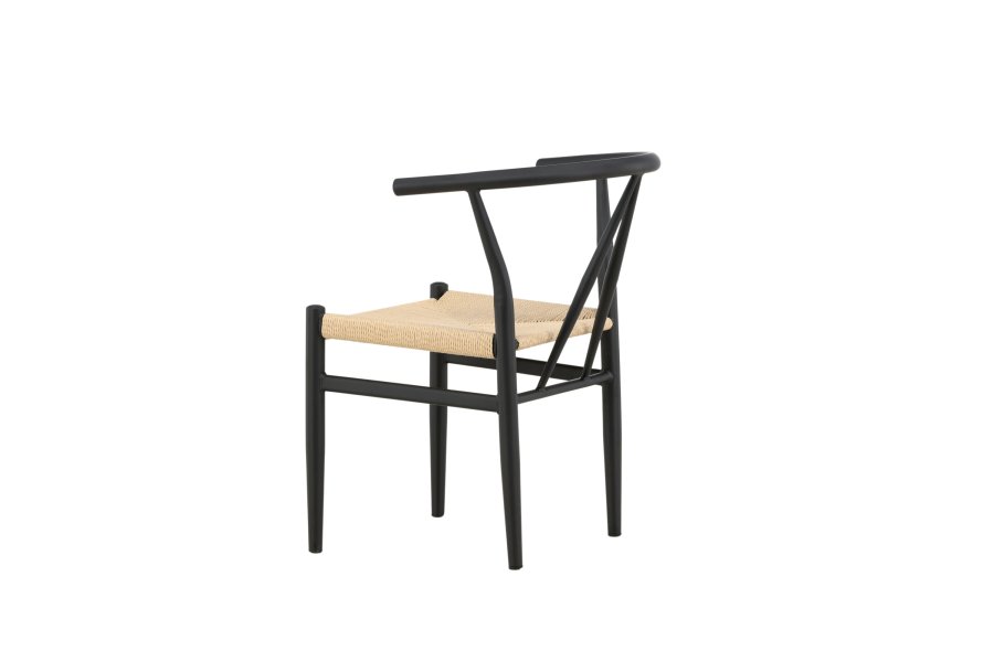 VENTURE DESIGN Alfons spisebordstol, m. armlener - beige rotting og sort stl