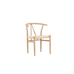 VENTURE DESIGN Alfons matbordsstol, med armstöd - beige rotting och naturstl