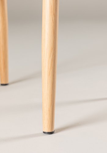 VENTURE DESIGN Alfons Esszimmerstuhl, mit Armlehnen – beiges Rattan und Naturstahl