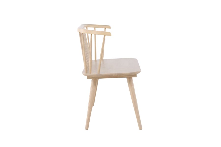 VENTURE DESIGN Bobby spisebordsbenk, m. ryggst�tte - hvitkalket gummitre
