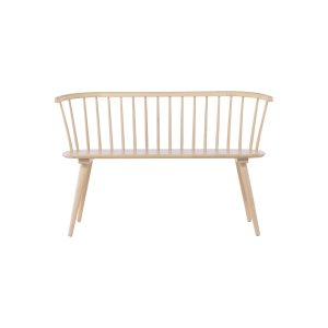 VENTURE DESIGN Bobby spisebordsbenk, m. ryggst�tte - hvitkalket gummitre