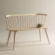 VENTURE DESIGN Bobby spisebordsbenk, m. ryggst�tte - hvitkalket gummitre