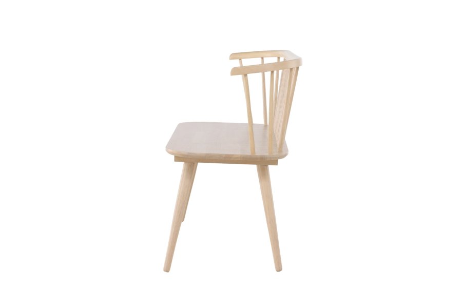 VENTURE DESIGN Bobby spisebordsbenk, m. ryggst�tte - hvitkalket gummitre