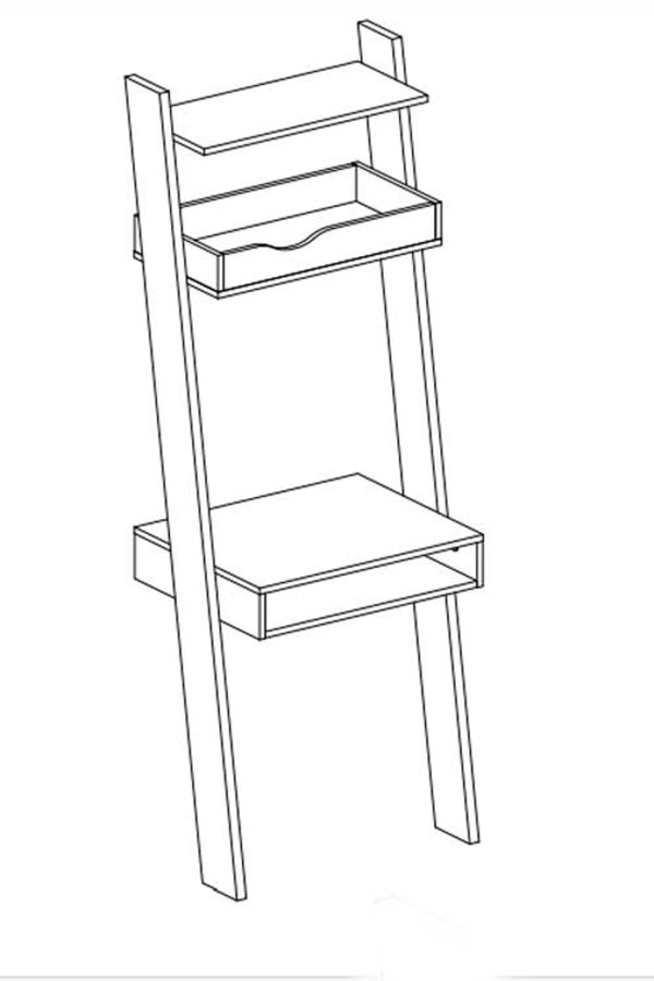 TVILUM Delta Schreibtisch - weiß/Eichenstrukturholz mit 2 Schubladen