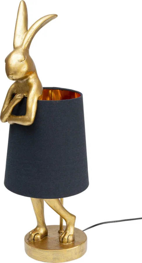 KARE DESIGN Animal Rabbit bordlampe - sort hr og guld polyresin/stl