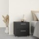 TVILUM Pepe Nachttisch, m. 2 Schubladen - schwarze Folie und Kunststoff (40x40,25)