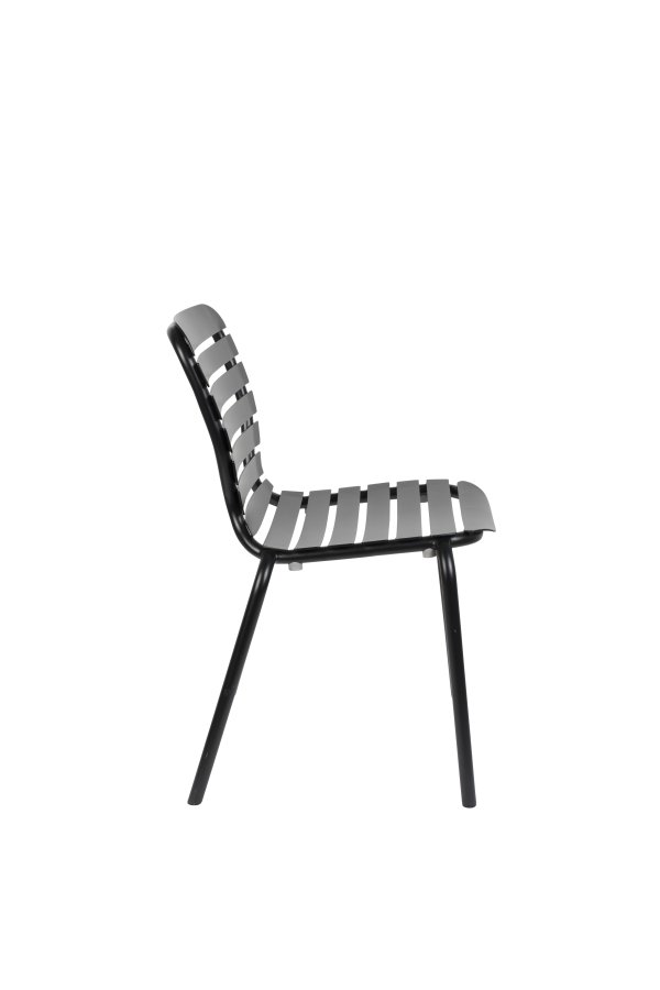 ZUIVER Vondel hagestol, stabelbar - sort aluminium