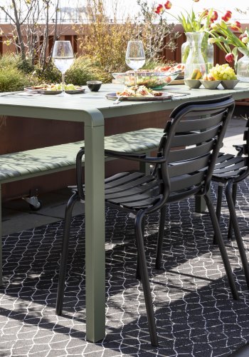 ZUIVER Vondel hagestol, stabelbar - sort aluminium