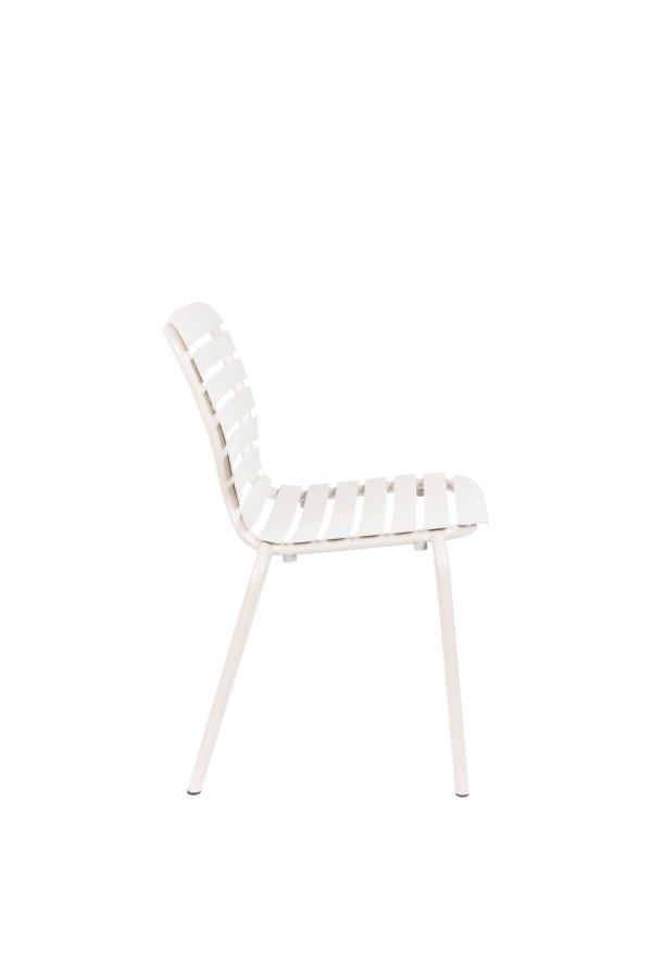 ZUIVER Vondel hagestol, stabelbar - leirhvit aluminium