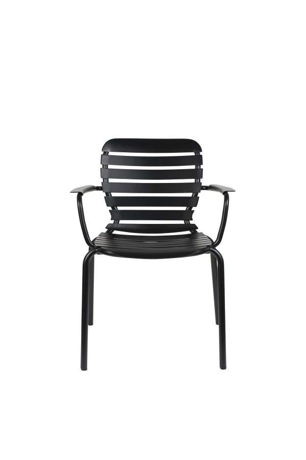 ZUIVER Vondel hagestol, med armlener - sort aluminium