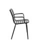 ZUIVER Vondel hagestol, med armlener - sort aluminium