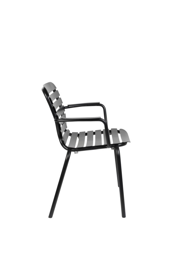 ZUIVER Vondel hagestol, med armlener - sort aluminium