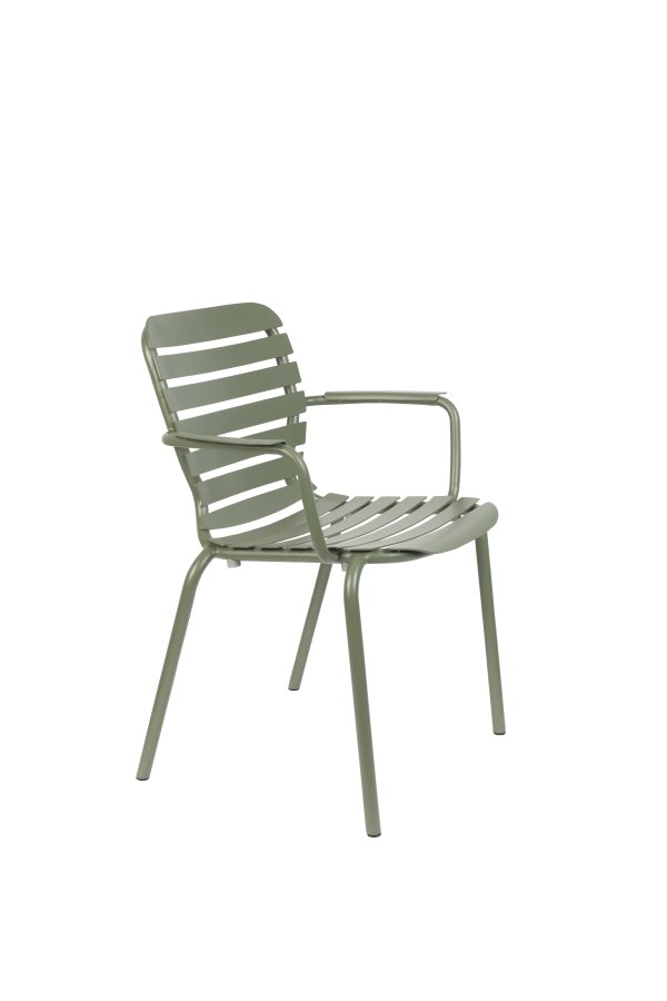 ZUIVER Vondel hagestol, med armlener - grnn aluminium