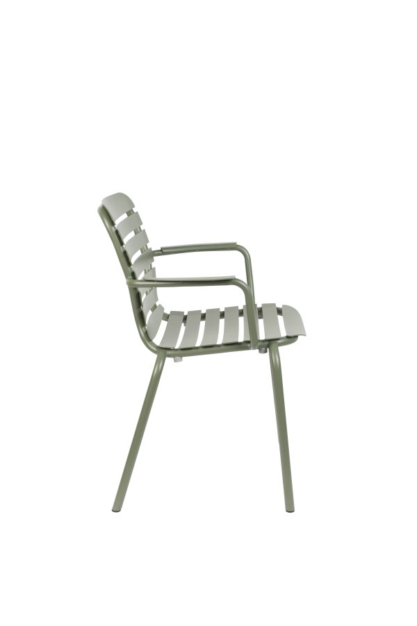 ZUIVER Vondel hagestol, med armlener - grnn aluminium