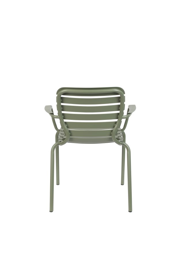 ZUIVER Vondel hagestol, med armlener - grnn aluminium