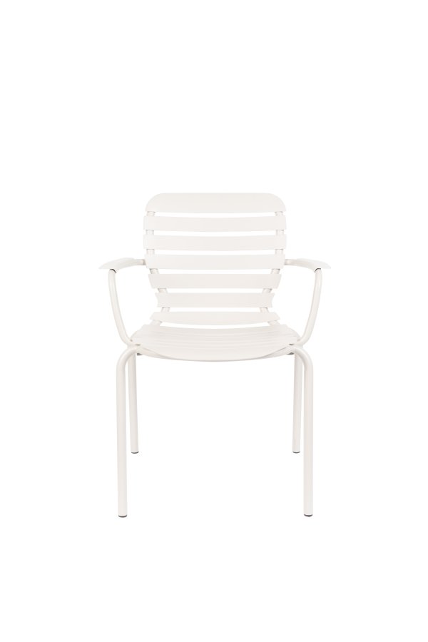 ZUIVER Vondel hagestol, med armlener - leirhvit aluminium