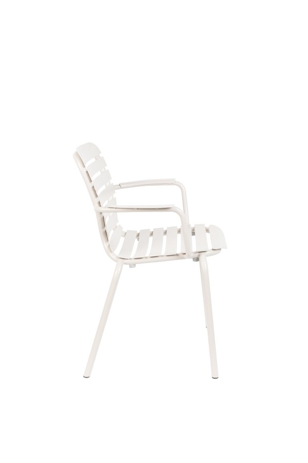 ZUIVER Vondel hagestol, med armlener - leirhvit aluminium