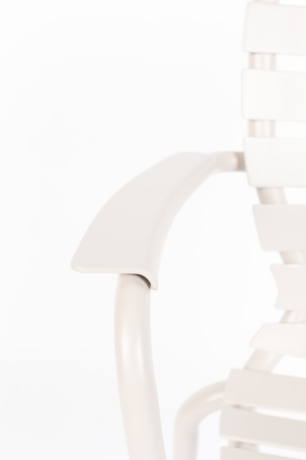 ZUIVER Vondel hagestol, med armlener - leirhvit aluminium