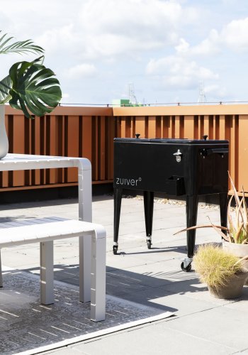 ZUIVER Vondel hagebenk, rektangulr - leirhvit aluminium (175x45)