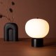 VENTURE DESIGN Cholet bordlampe - hvitt glass og svart jern