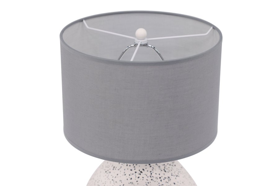 VENTURE DESIGN Sisteron bordlampe - mrkegr lin og hvit terrazzo