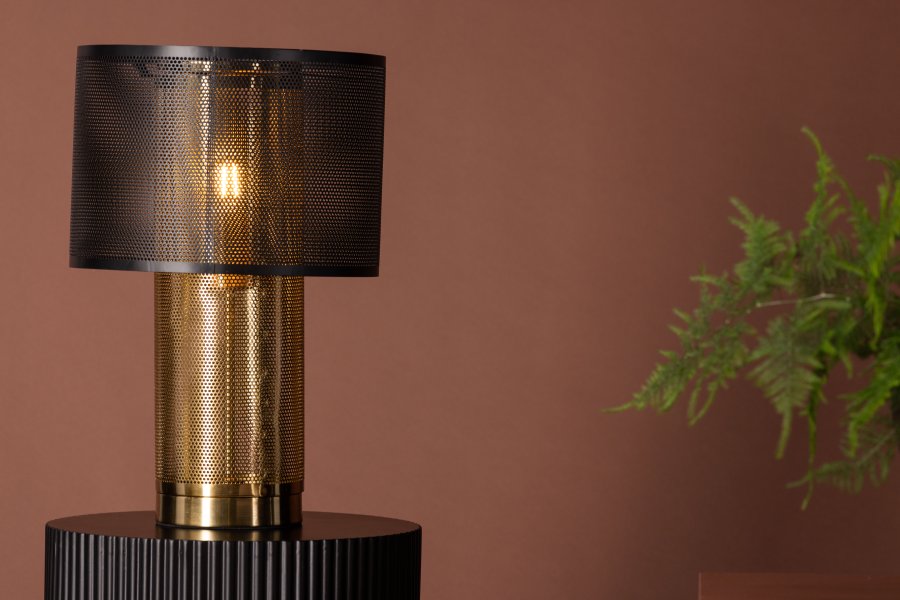 VENTURE DESIGN Gap Tischlampe - Gold und schwarzes Eisen