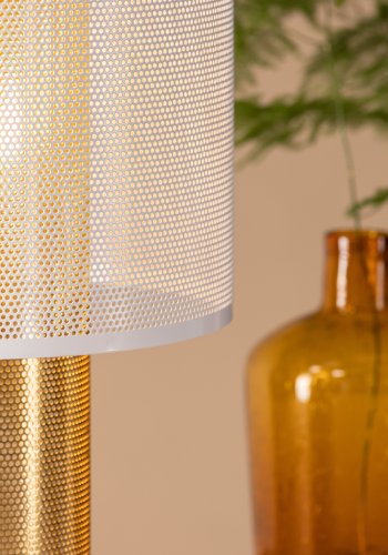 VENTURE DESIGN Gap Tischlampe - Weiß und Gold Eisen