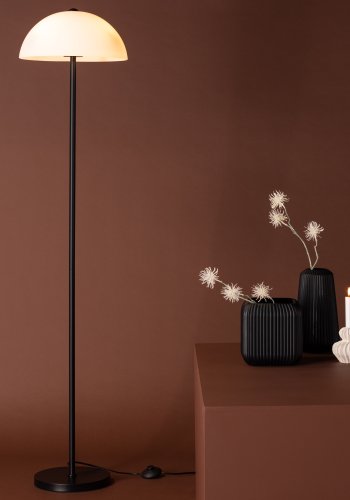 VENTURE DESIGN Ferrand Stehleuchte - weißes Glas und schwarzes Eisen