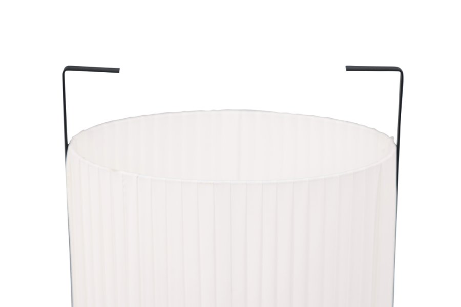 VENTURE DESIGN Rennes gulvlampe, Liten - hvitt stoff og svart jern