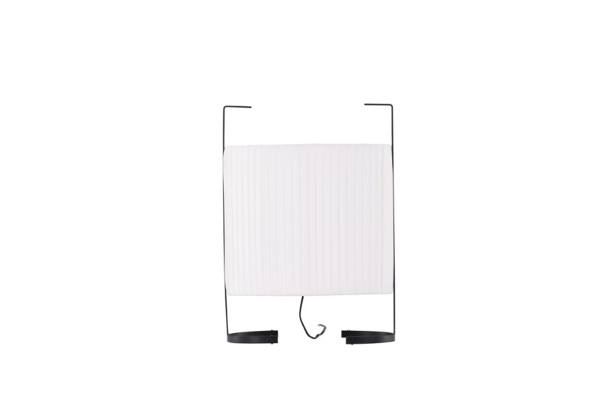 VENTURE DESIGN Rennes gulvlampe, Liten - hvitt stoff og svart jern