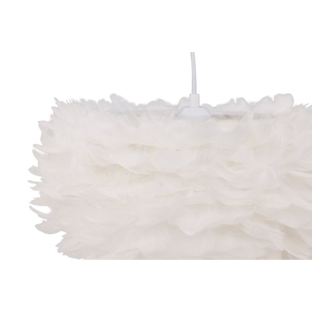 Nicola loftlampe, Medium - hvid kunstige fjer