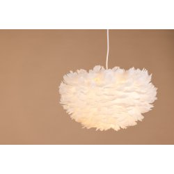 Nicola loftlampe, Medium - hvid kunstige fjer