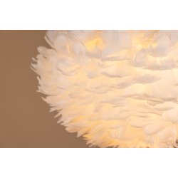 Nicola loftlampe, Medium - hvid kunstige fjer